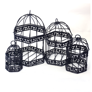  Pack Of 04 -Black Color Birdcages Hanging Birdcages Decoration