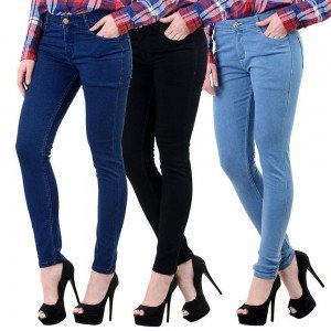 Pack of 3 Stretchable Narrow Denim Jeans For Her