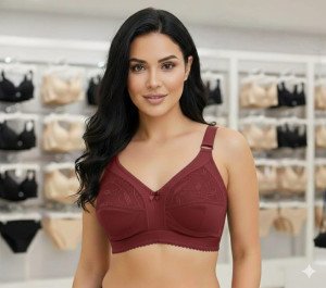 Floral & Net Beautiful Non-Padded Non-Wired Full Cup Bra in Cotton NP-065